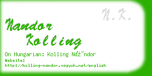 nandor kolling business card